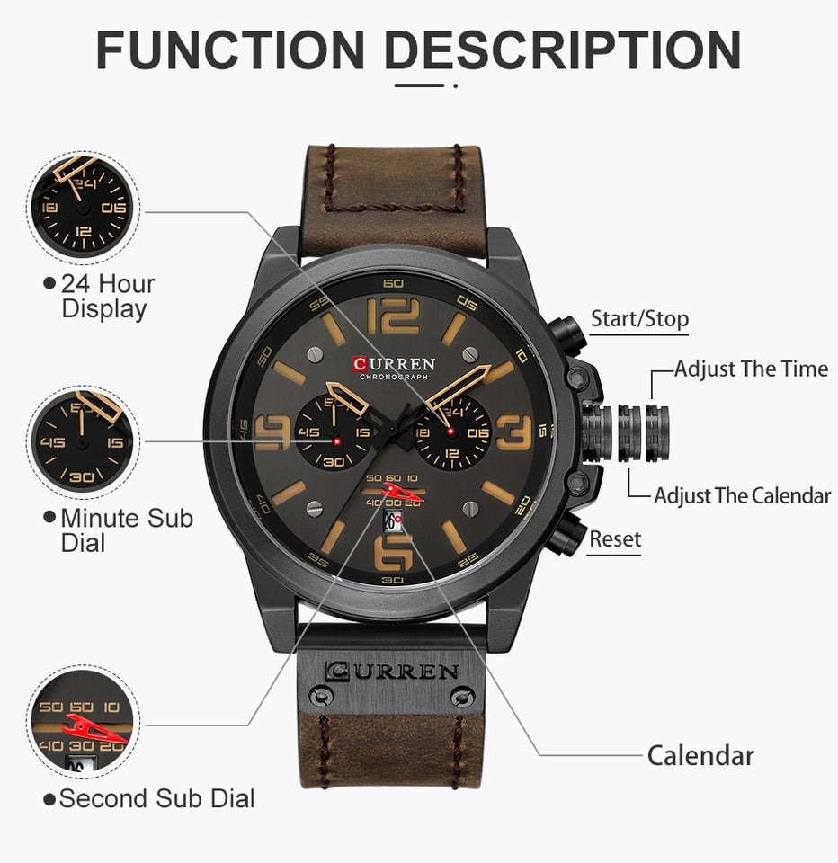 Top Luxury Brand Waterproof Sport Wrist Watch
