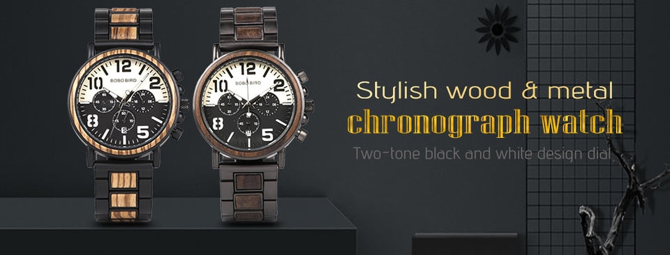 Two-tone Wooden Watch for Women