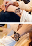 Women Rhinestone Rotation Watch