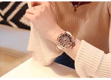 Women Rhinestone Rotation Watch